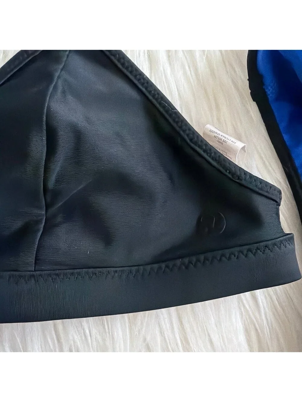 Black Triangle Bikini Top and Bottom Set 3 piece size 6